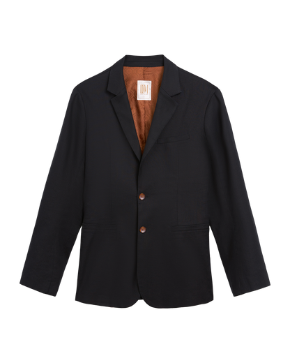 The Brisa Linen Blazer - Onyx