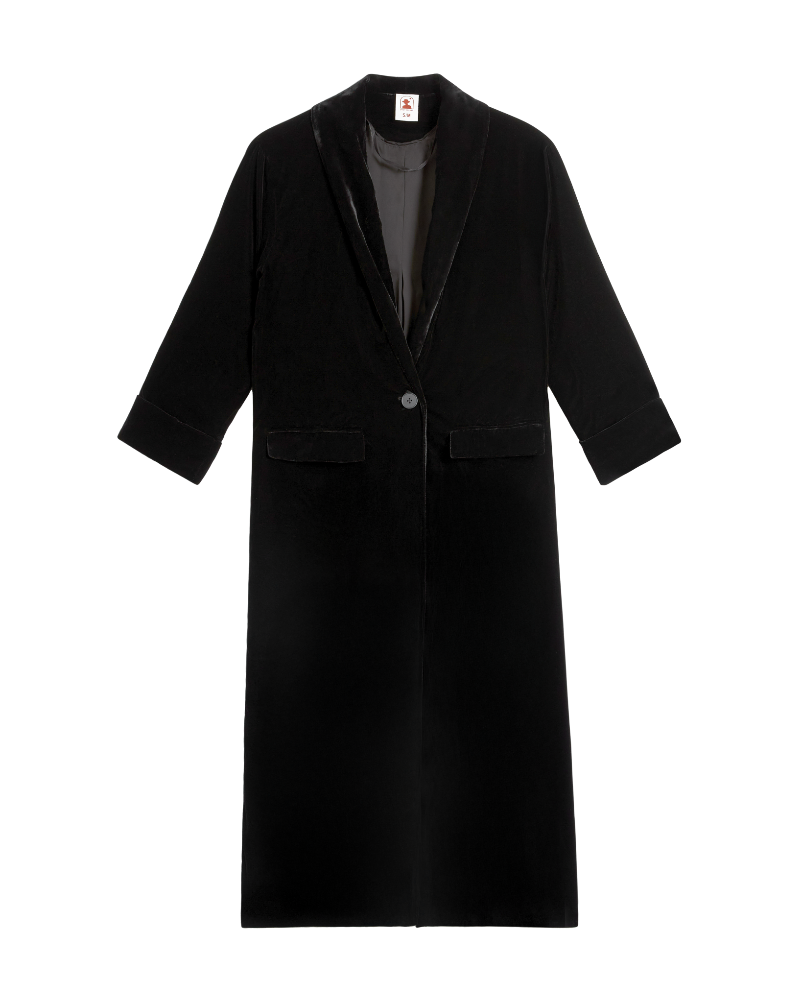 The Catania Velour Coat - Onyx - Dandy Del Mar