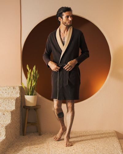 The Cannes Waffle Knit Robe - Carajillo - Dandy Del Mar