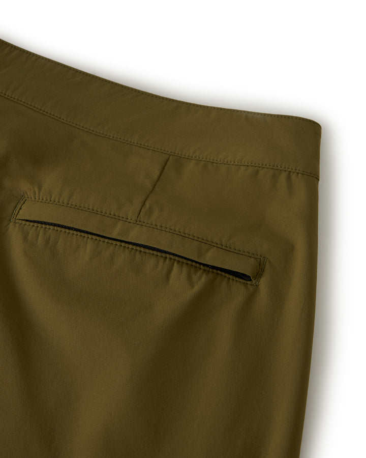 Close-up of The Cavoli Stretch Swim Short - Berdea by Dandy Del Mar, highlighting a back pocket with subtle seam detail.