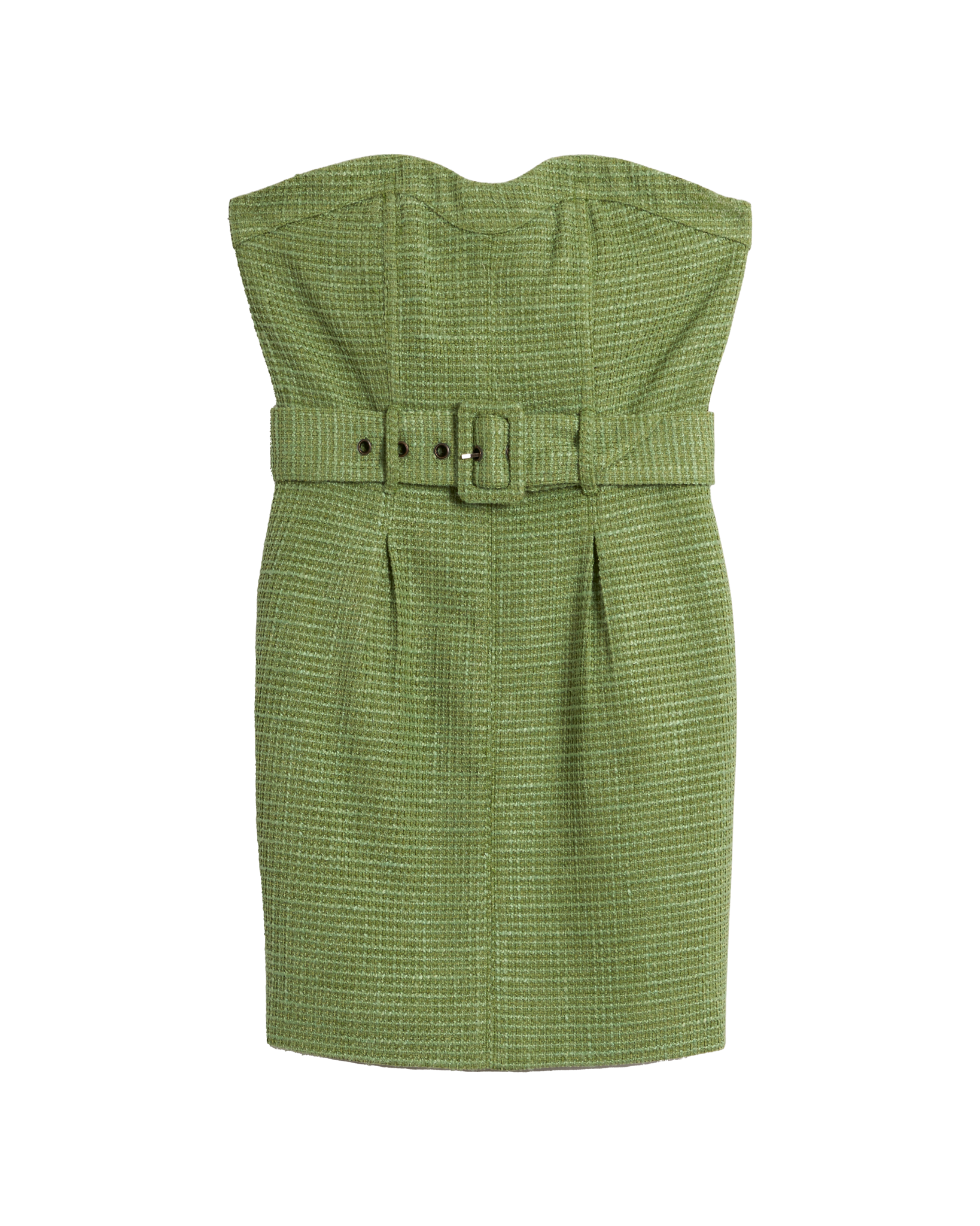 The Trinidad Tweed Strapless Dress - Oliva - Dandy Del Mar