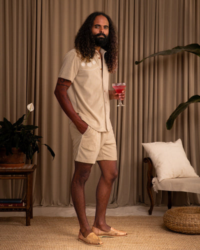 The Gaucho Terry Cloth Shorts - Alabaster