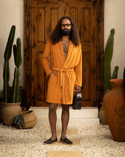 The Tropez Terry Cloth Robe - Burnt Sienna