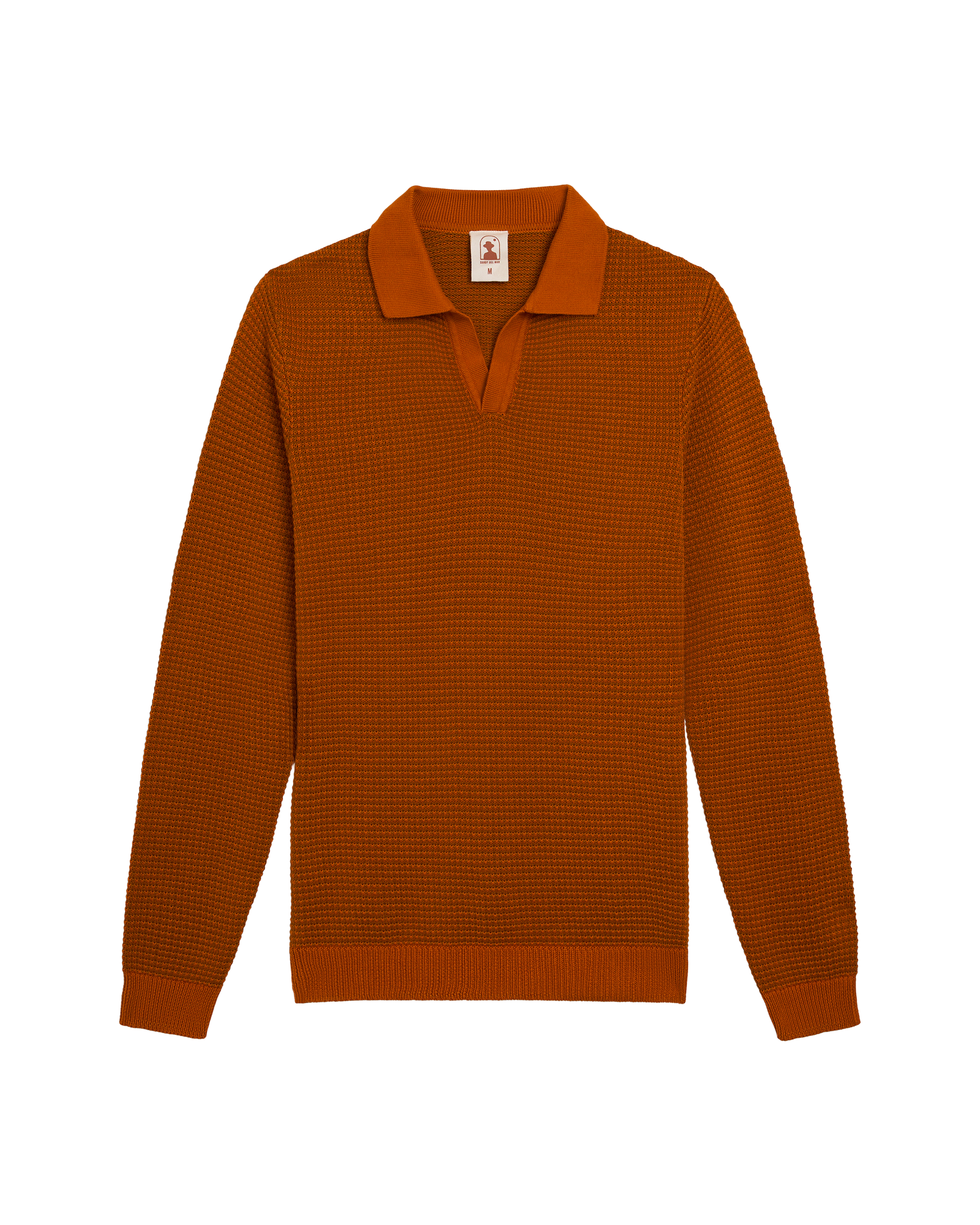 The Sebastian Long Sleeve Polo - Burnt Sienna - Dandy Del Mar