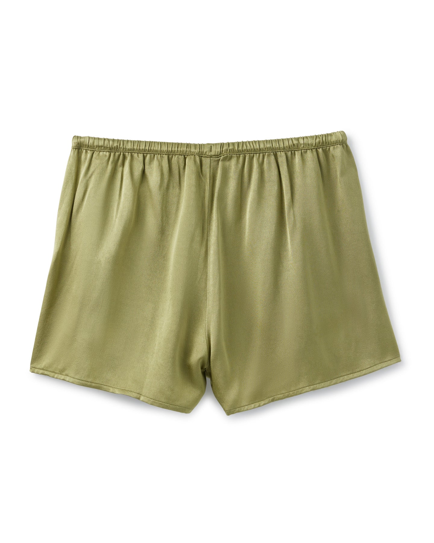 women silk green short