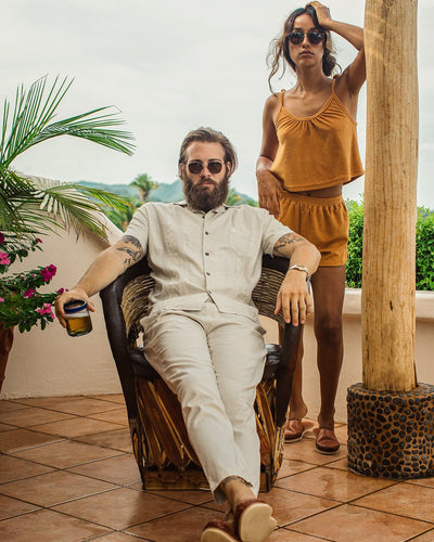 The Brisa Linen Pant - Vintage Ivory - Dandy Del Mar